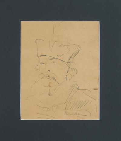 SZKIC PORTRETOWY. MĘŻCZYZNA W CZAPCE, 1917