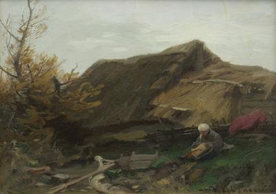 JESIENIĄ PRZED CHATĄ, OK. 1915