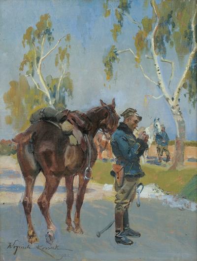 UŁANI NA POSTOJU, 1922