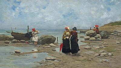 NA PLAŻY W BRETANII, LATA 80. XIX W.
