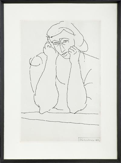 KOBIETA PODPIERAJĄCA GŁOWĘ RĘKOMA, 1974