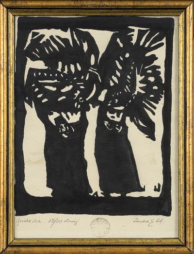 PRZEBIERAńCY, Z CYKLU JUDAICA, 1964