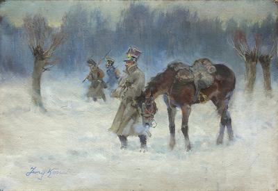 ŻOŁNIERZE NAPOLEOŃSCY W ZIMOWEJ WĘDRÓWCE