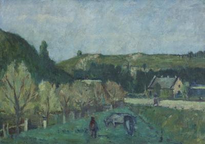 PEJZAŻ Z KROWĄ, 1954