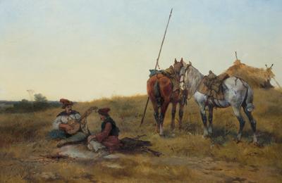 ODPOCZYNEK KOZAKÓW NA STEPIE, 1886