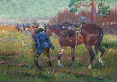 UŁAN I RANNY KOŃ, 1928