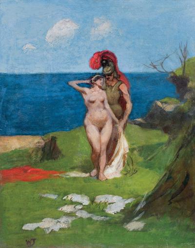 SCENA MITOLOGICZNA NA BRZEGU MORZA, PO 1910