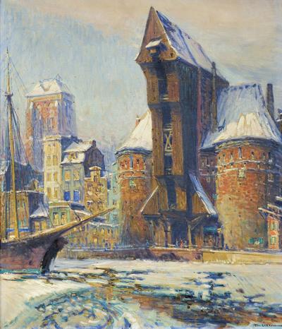GDAŃSK STARY ŻURAW W ZIMOWYM SŁOŃCU