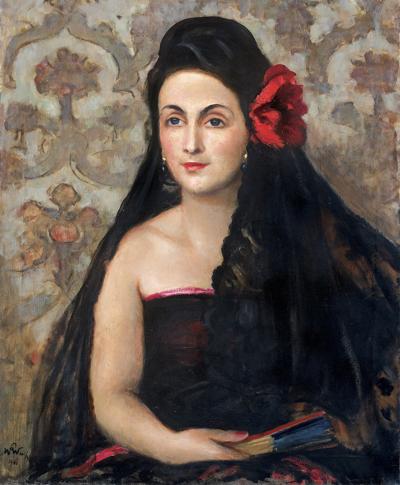 PORTRET DAMY W HISZPAŃSKIM STROJU, 1946