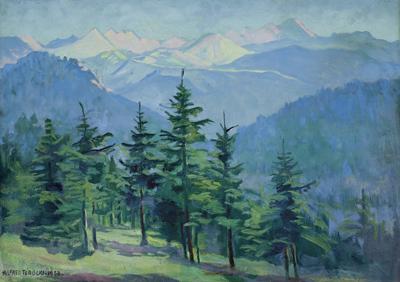 WIDOK Z ANTAŁÓWKI NA POLSKIE TATRY, 1958