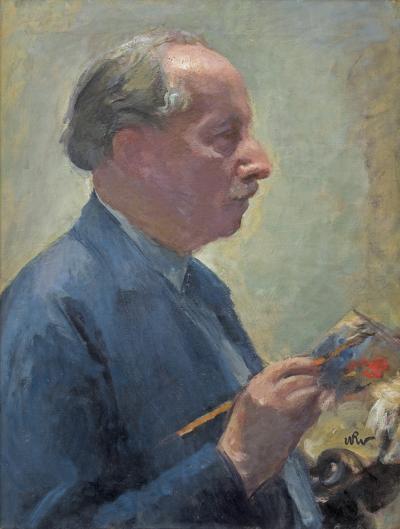 AUTOPORTRET Z PALETĄ, PO 1940