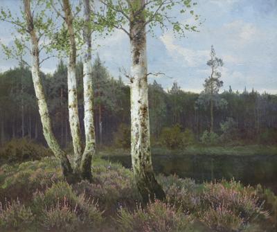 BRZOZY I WRZOSY NAD STAWEM, 1924