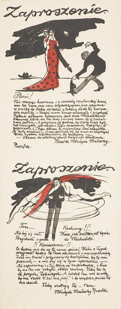 PODWóJNE ZAPROSZENIE DLA PANI I PANA, OK. 1910