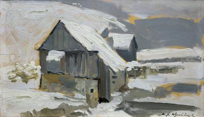 CHATY ZIMĄ, OK. 1900-1910