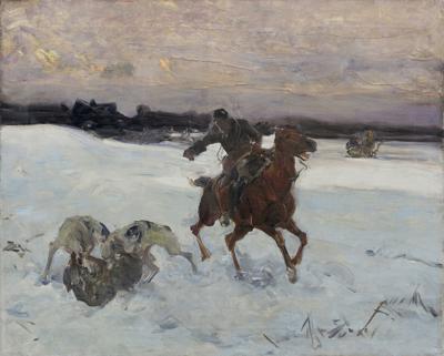 ZIMOWE POLOWANIE Z CHARTAMI, PO 1900