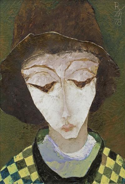 PORTRET KOBIETY W BRĄZOWYM KAPELUSZU, 1978