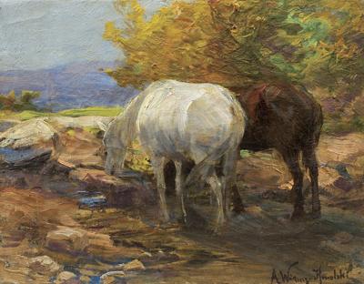 KONIE U WODOPOJU, OK. 1905
