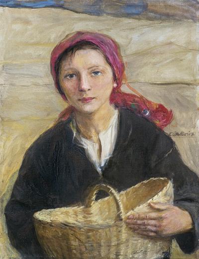 HUCUŁKA Z KOSZEM, OK. 1910
