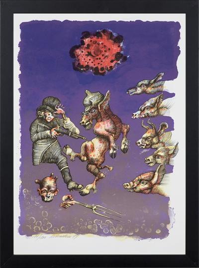 Z CYKLU ILUSTRACJI DO „FOLWARKU ZWIERZĘCEGO”