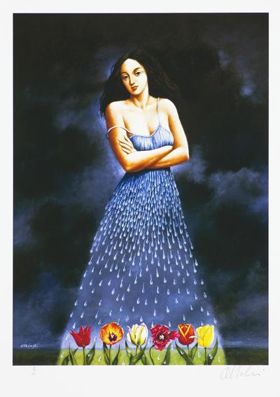 KOBIETA I TULIPANY