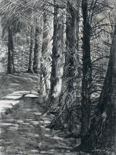 ŚCIEŻKA W PARKU W GOŚCIERADZU, 1927