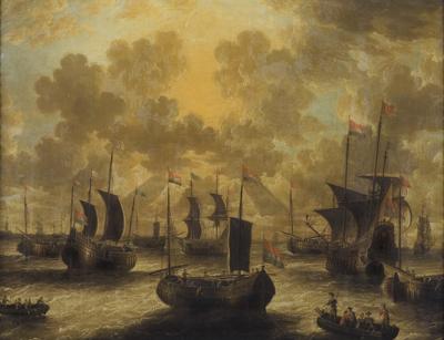 ŻAGLOWCE I ŁODZIE W ZATOCE, 1704