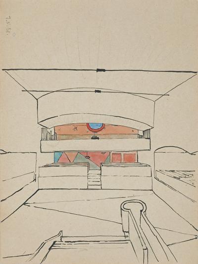 WNĘTRZE KOŚCIOŁA (WIDOK NA ORGANY), 1958