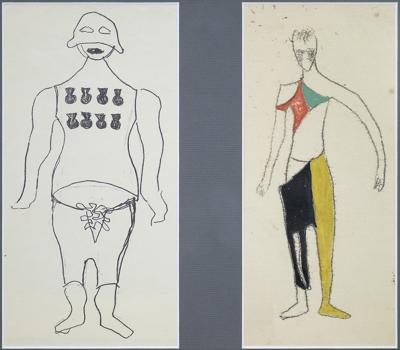 DWA SZKICE KOSTIUMÓW DO „MĄTWY“ WITKACEGO, 1956
