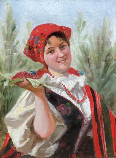 PORTRET DZIEWCZYNY W STROJU LUDOWYM