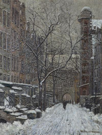 GDAŃSK. ULICA MARIACKA ZIMĄ, PO 1920