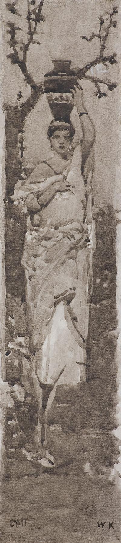 KOBIETA Z WAZONEM NA GŁOWIE, PRZED 1900