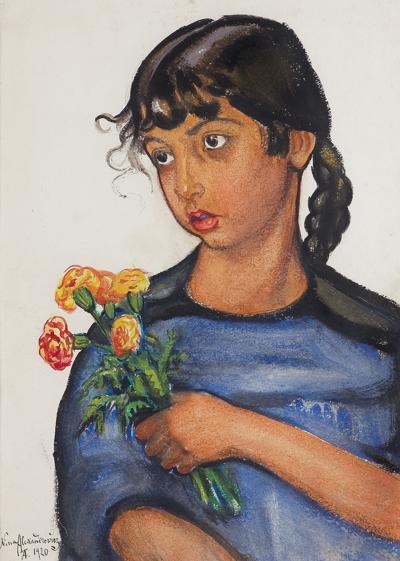DZIEWCZYNKA Z GOŹDZIKAMI, 1920