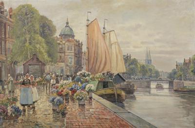 KWIACIARKI NAD KANAŁEM SINGEL W AMSTERDAMIE