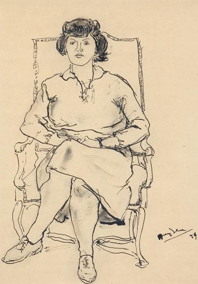 PORTRET KOBIETY W FOTELU, 1947