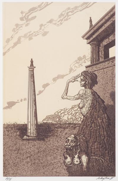 KOBIETA I OBELISK, 1985