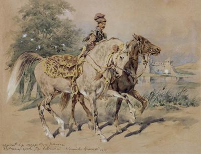 JEŹDZIEC Z LUZAKIEM KASZTELAŃSKIM, OK. 1880