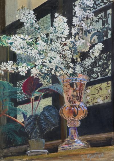 KWIATY NA TLE OKNA, 1910