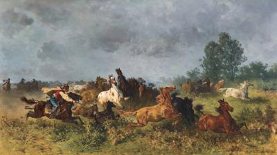 KONIE NA PUSZCIE, 1880