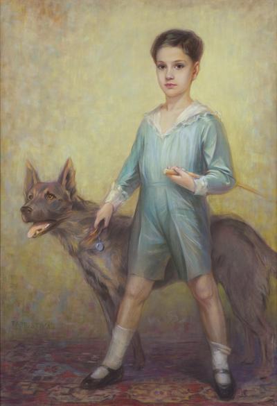 PORTRET CHŁOPCA Z PSEM