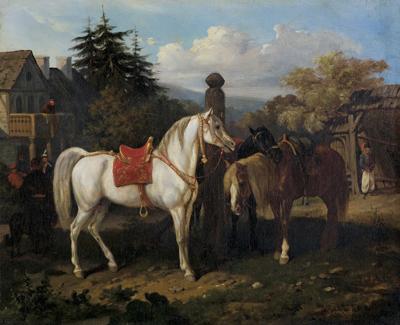 KONIE PRZED DWORKIEM, 1858