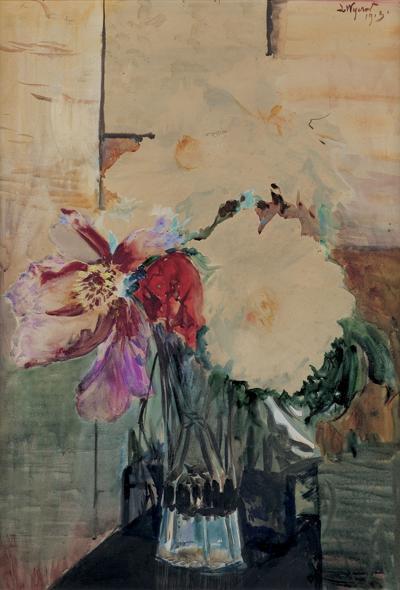 PIWONIE W KRYSZTAŁOWYM WAZONIE, 1913