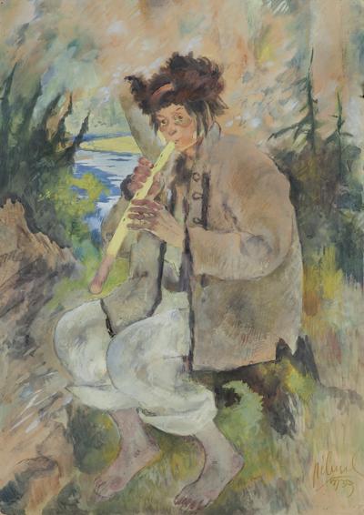 HUCUŁ GRAJĄCY NA FLECIE, 1939