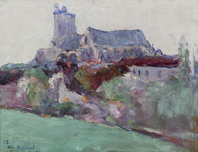 PEJZAŻ Z KOŚCIOŁEM, 1918
