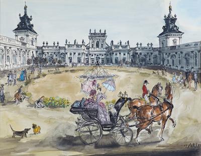 PRZED PAŁACEM W WILANOWIE, 1973