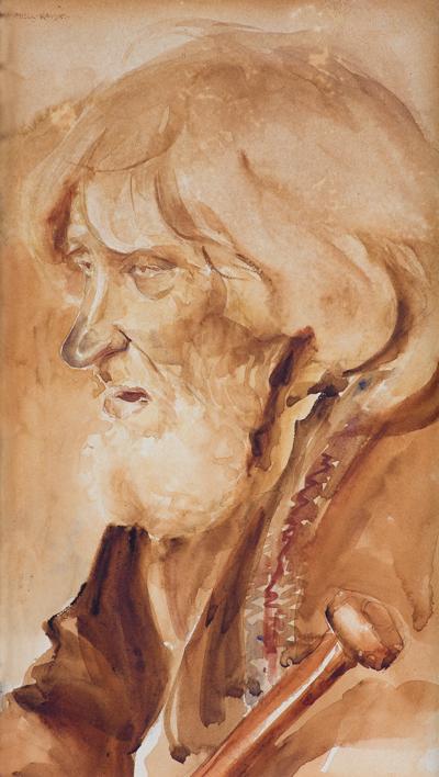 PORTRET MĘŻCZYZNY Z LASKĄ, PRZED 1914