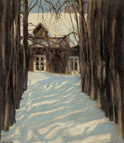 DWÓR WIEJSKI ZIMĄ, OK. 1905