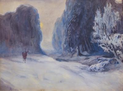 PEJZAŻ Z JELENIEM, 1916