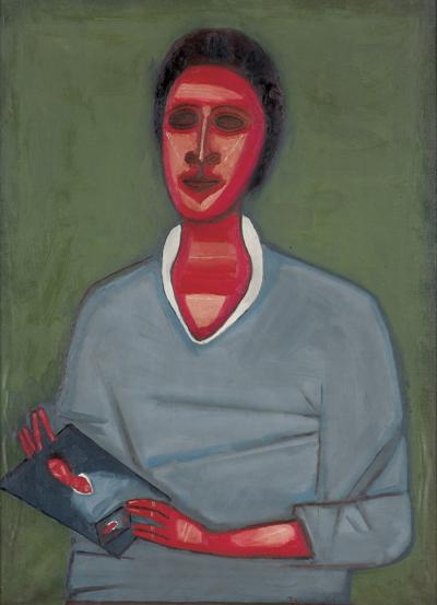 PORTRET PANI W NIEBIESKIEJ SUKNI, 1961