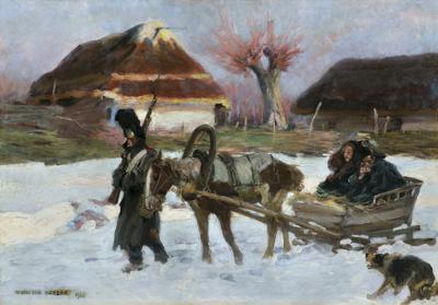 GRENADIERZY W ODWROCIE SPOD MOSKWY, 1910