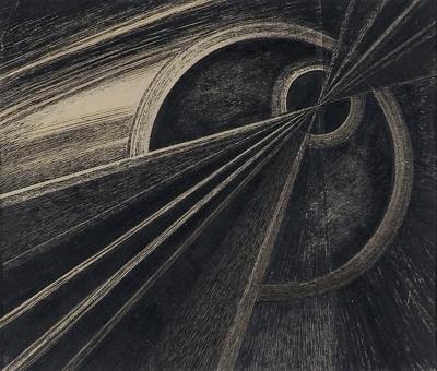 PEJZAŻ KOSMICZNY Z CYKLU „WSZECHŚWIAT”, 1956/65